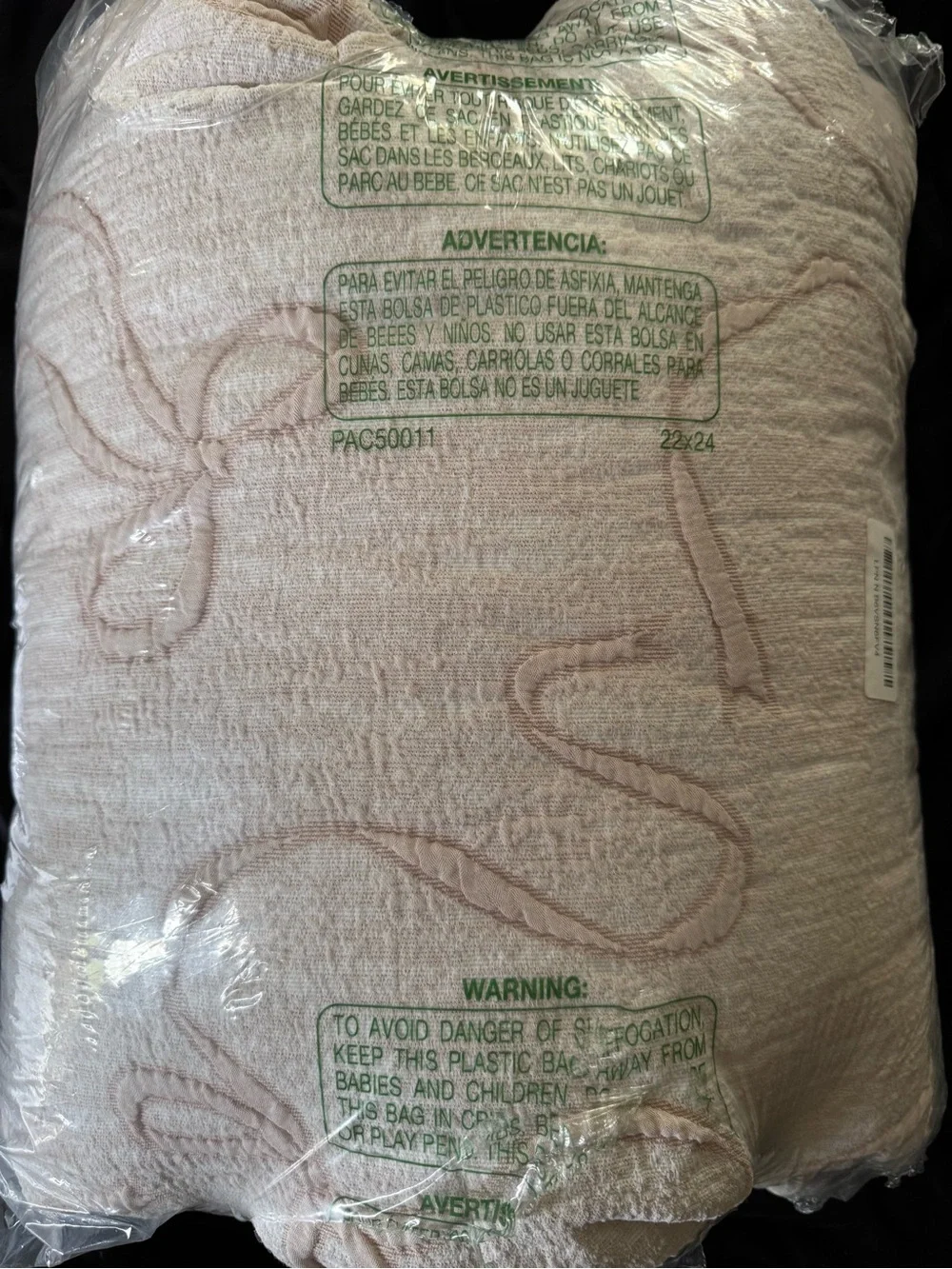 Blush Pink Quilted FULL Comforter Set - Elegant Bow Stitching NIB